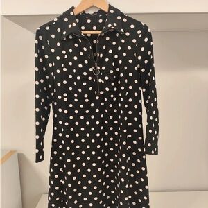 Hera Collection Black Dress with White Polka Dots